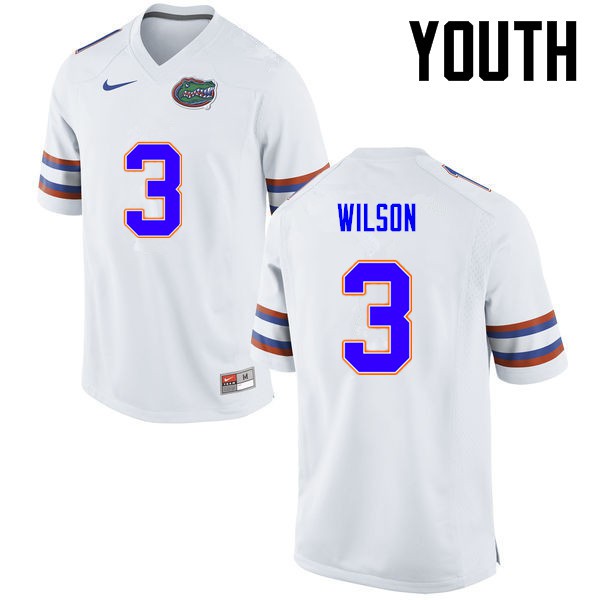 Florida Gators Youth #3 Marco Wilson College Football Jersey White